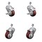 Service Caster 3 Inch SS Maroon Polyurethane Swivel 1/2 Inch Threaded Stem Caster Brake SCC, 2PK SSTS20S314-PPUB-MRN-TLB-121315-2-S-2 - alternate 1